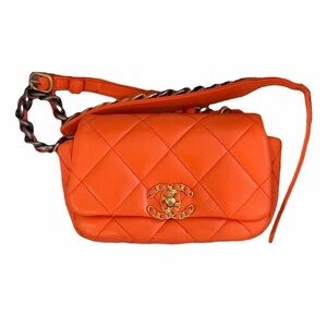 CHANEL 19 Classic Orange Quilted Belt Bag